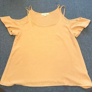 Active USA Cold-Shoulder Flutter-Sleeve Blouse (S)